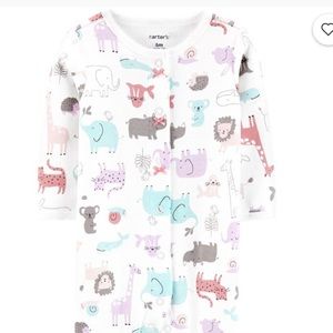 🐸 Carter’s 6mos girl’s sleeper zoo animals NWT